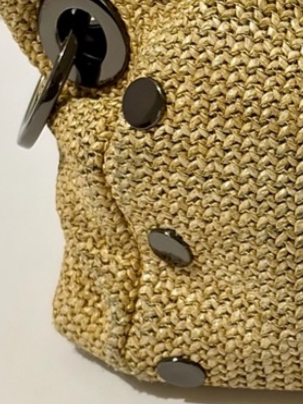 Hammitt Daniel Crossbody Clutch in Chaparral Raffia and gunmetal hardware - Picture 12 of 12